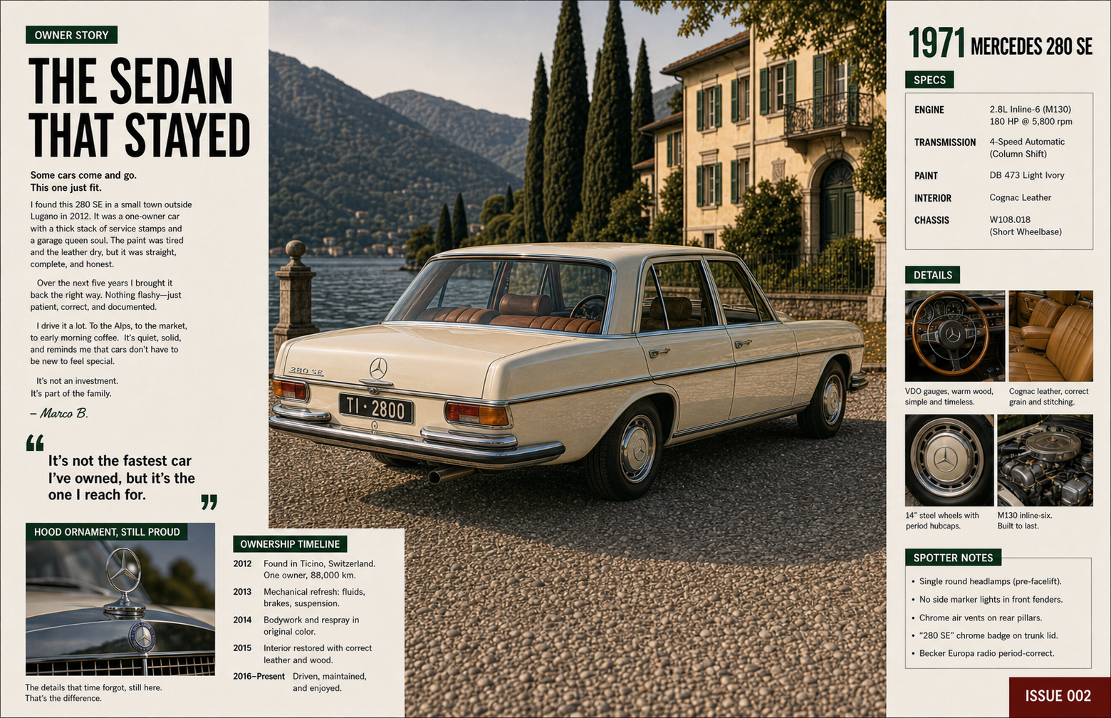 Tiny Car Mag Mercedes issue inside editorial spread